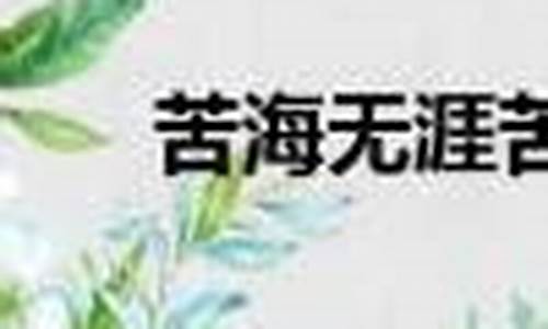 苦海无涯下一句怎么接-苦海无涯下一句