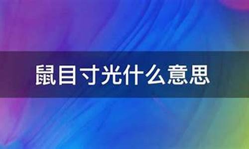 鼠目寸光什么意思解释一下-鼠目寸光什么意思