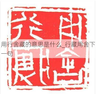 用行舍藏的意思是什么_行藏用舍下一句