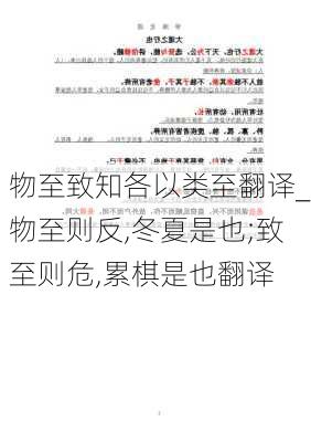 物至致知各以类至翻译_物至则反,冬夏是也;致至则危,累棋是也翻译