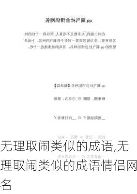 无理取闹类似的成语,无理取闹类似的成语情侣网名