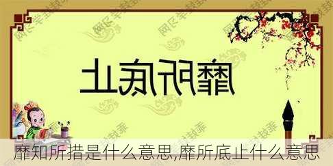 靡知所措是什么意思,靡所底止什么意思