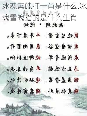 冰魂素魄打一肖是什么,冰魂雪魄指的是什么生肖