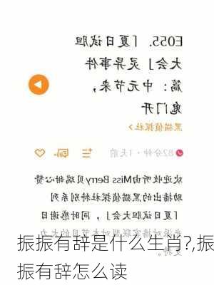 振振有辞是什么生肖?,振振有辞怎么读