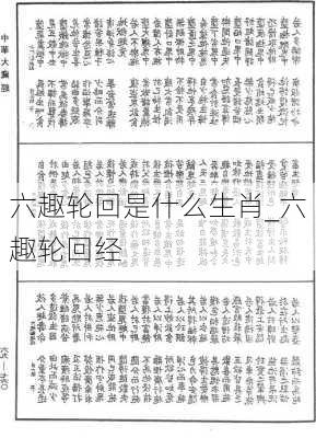 六趣轮回是什么生肖_六趣轮回经