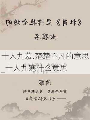 十人九慕,楚楚不凡的意思_十人九寒什么意思