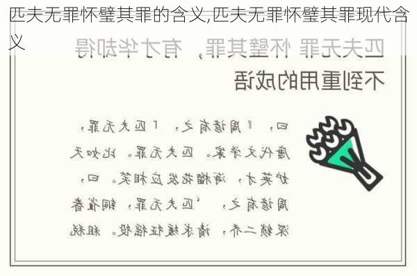 匹夫无罪怀璧其罪的含义,匹夫无罪怀璧其罪现代含义