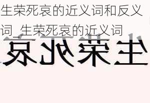 生荣死哀的近义词和反义词_生荣死哀的近义词