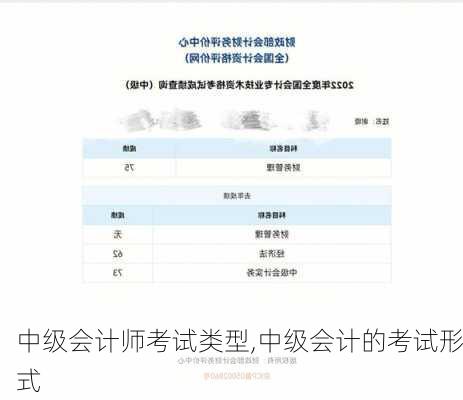 中级会计师考试类型,中级会计的考试形式