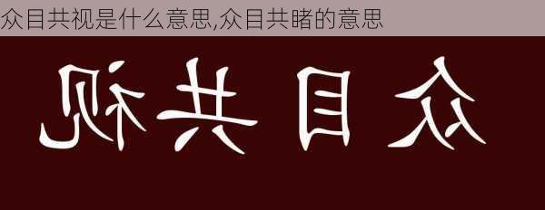 众目共视是什么意思,众目共睹的意思