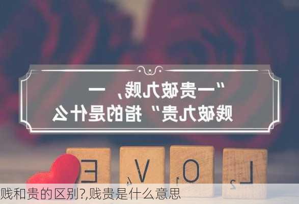 贱和贵的区别?,贱贵是什么意思