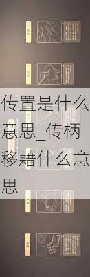 传置是什么意思_传柄移藉什么意思