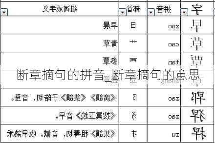 断章摘句的拼音_断章摘句的意思