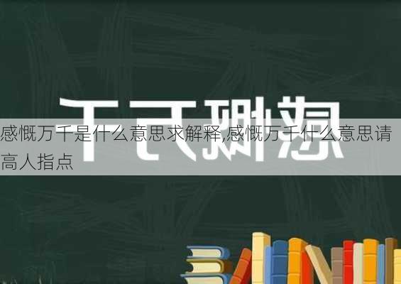 感慨万千是什么意思求解释,感慨万千什么意思请高人指点