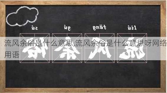 流风余俗是什么意思,流风余俗是什么意思呀网络用语