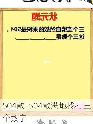 504散_504散满地找打三个数字