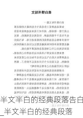 半文半白的经典段落告白_半文半白的经典段落