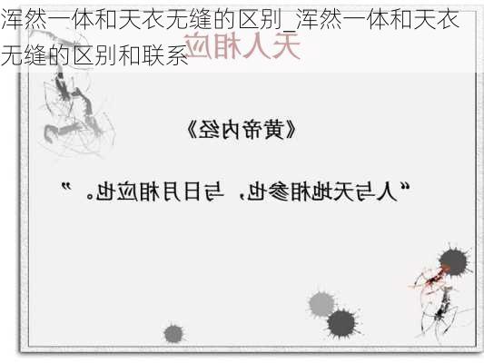 浑然一体和天衣无缝的区别_浑然一体和天衣无缝的区别和联系