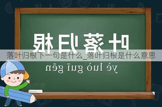 落叶归根下一句是什么_落叶归根是什么意思